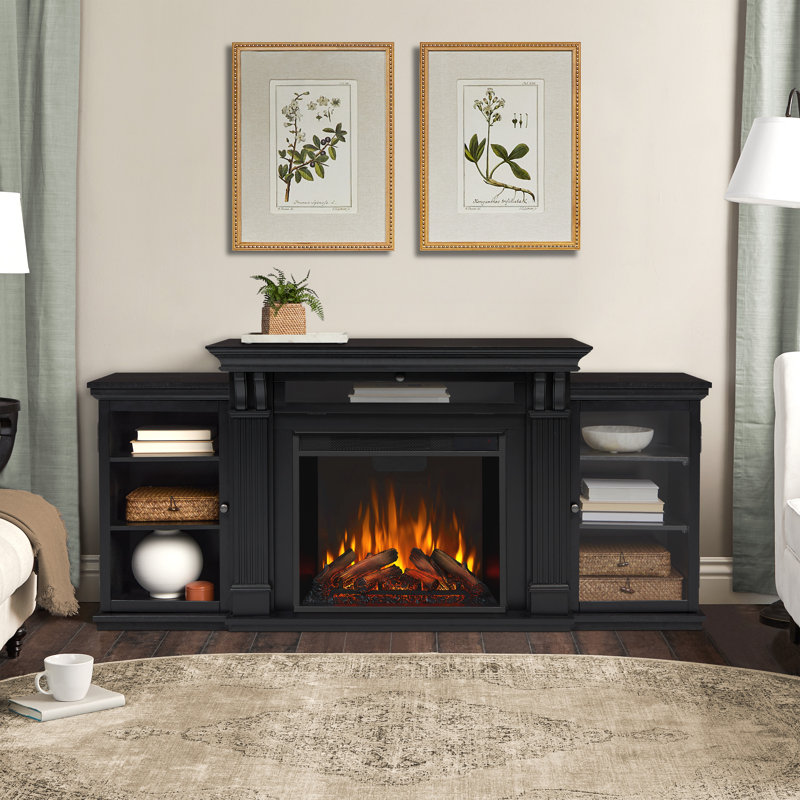 Calie 67'' TV Stand with Fireplace, Black