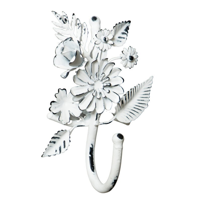 Bollitree Iron Wall Wall Hook, Distressed White