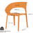 Orange Tropical Polypropylene Single - Side Chairs   Of 4  For Outdoor Use, All Weather Durability, Non Slip Feet Chair  4 Pieces  Indoor & High Grade Ergonomic Design