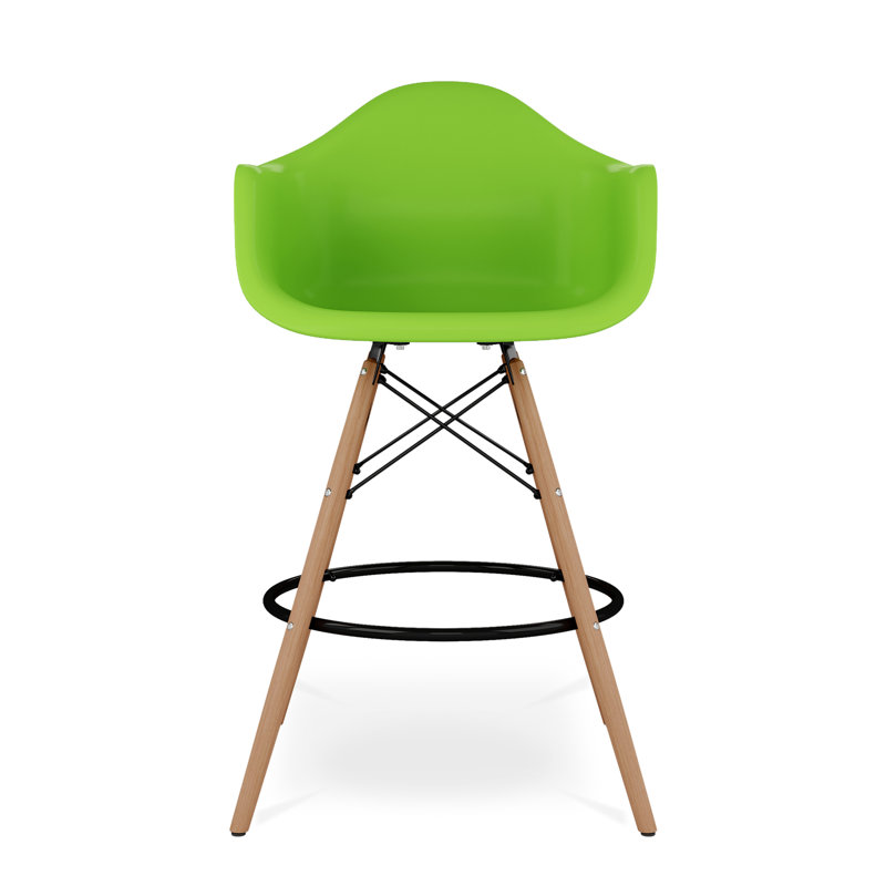 Tabouret de comptoir Modholic Eiffel avec accoudoirs, vert, Vert