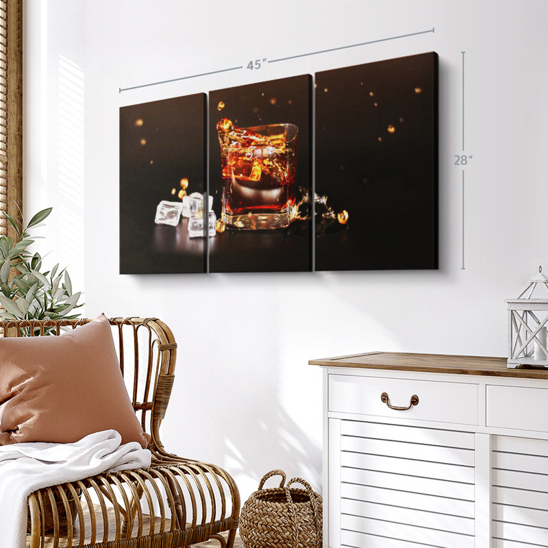 " Cold Whiskey Drink ", 20" H x 33" W x 1.25" D