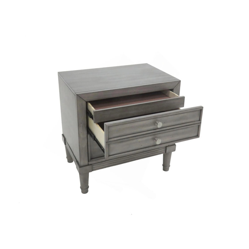 Table de chevet moderne à finition grise moderne 1 pièce
