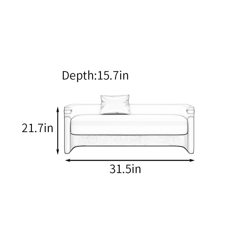 31.5in Shoe Changing Stool Shoe Storage Bench, Beige/Orange