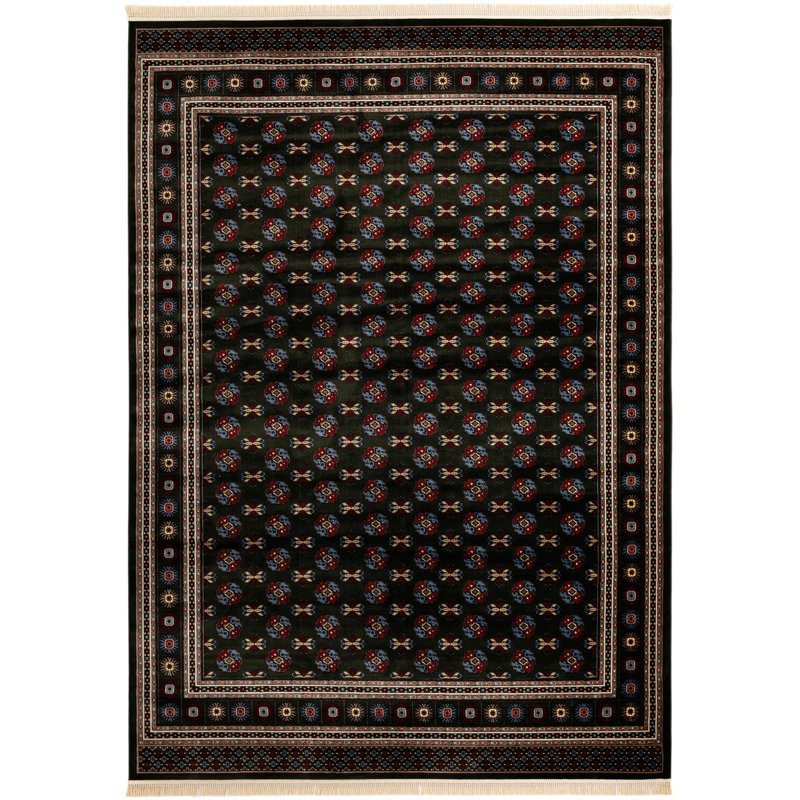 Tapis traditionnel Hinshaw vert foncé, Rectangle 10 pi x 14 pi 1 po