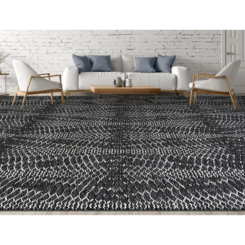 Hand Woven Wool Moroccan Area Rug, Rectangle 6' x 9'