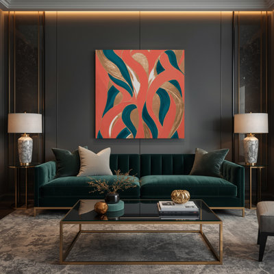 Toile abstraite abstraite figurative rose 84