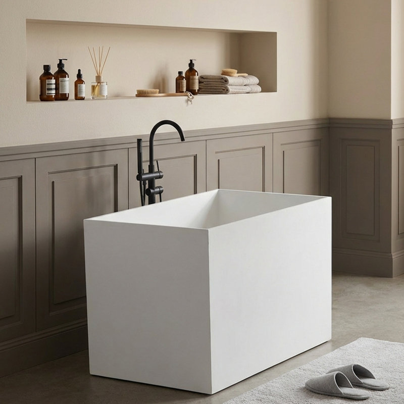 Baignoire de trempage autoportante de 47,24 po x 27,56 po avec siège