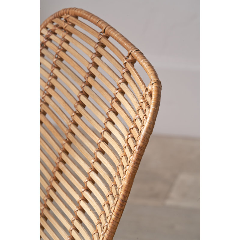 Rattan Core 46cm H Metal Full Back Accent, Natural