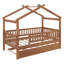 Twin wooden house bed with trundle-922912830