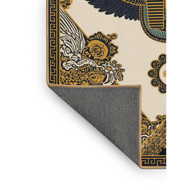 Tapis oriental moelleux moelleux à motif oriental symbolique Marvine, 5 x 7