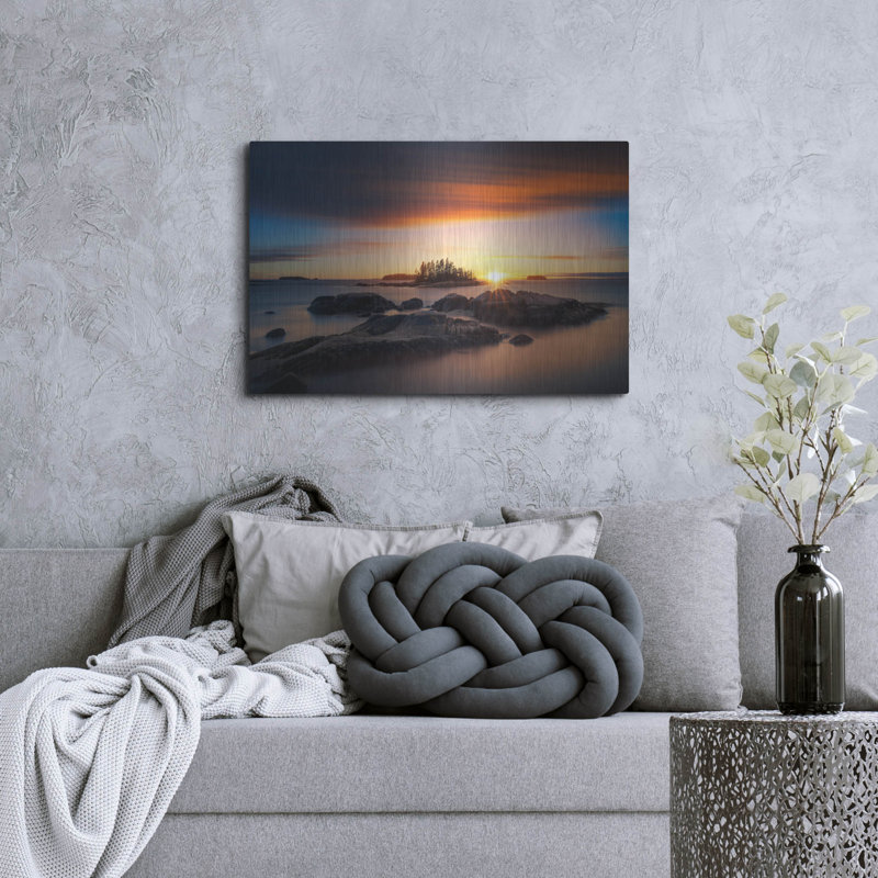Mur en métal Latitude Run® «I Am A Rock I Am An Island» par Rick Berk, H 24 po x l 36 po