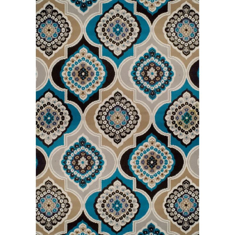 Mekala Geometric Indoor / Outdoor Rug, Rectangle 7'6" x 10'6"