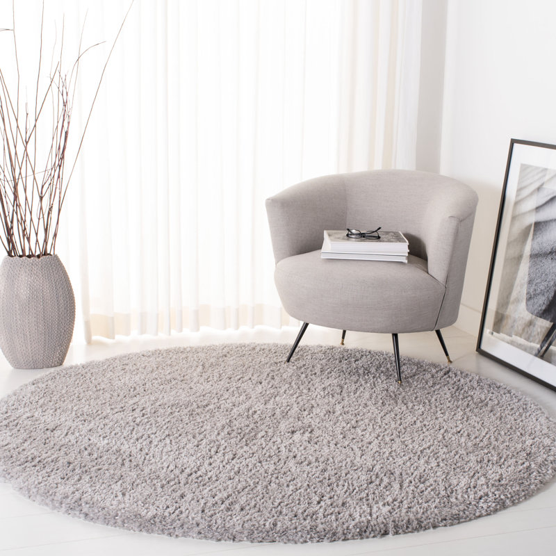 Sador Shag 800 Performance Solid Color Rug, Round 4'