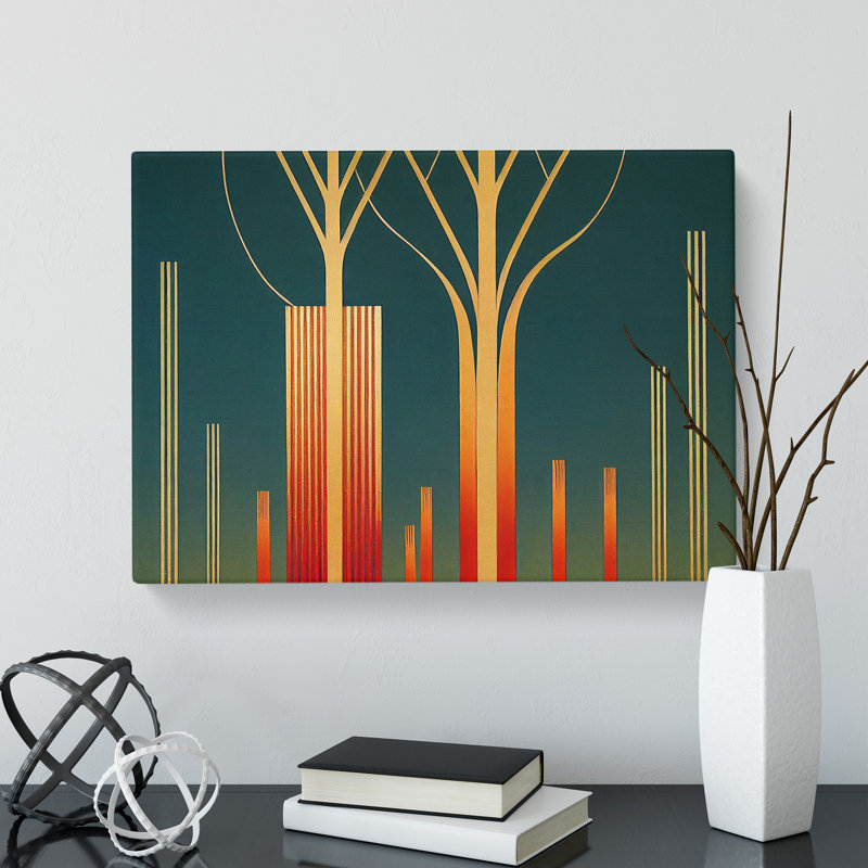 Deco Trees - Wrapped Canvas, 50cm H x 76cm W x 3cm D