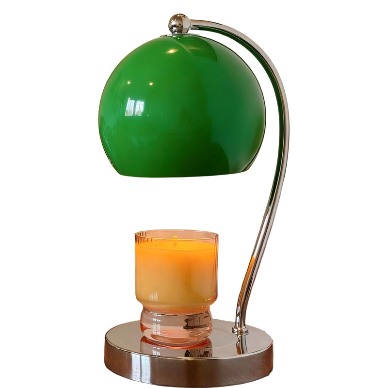 Lampe chauffe-bougie, large base, minuterie/variateur, lampe moderne à large base avec minuterie et variateur, fait fondre la cire parfumée uniformément, idéale comme lampe de table décorative, jaune