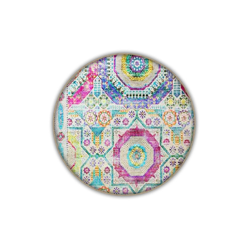 Multicolored Floral And Geometric Patterned Modern Decorative Carpet, Runner 2'6" x 6'7"