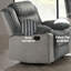 Fauteuil inclinable et oscillant gris en velours côtelé et velours