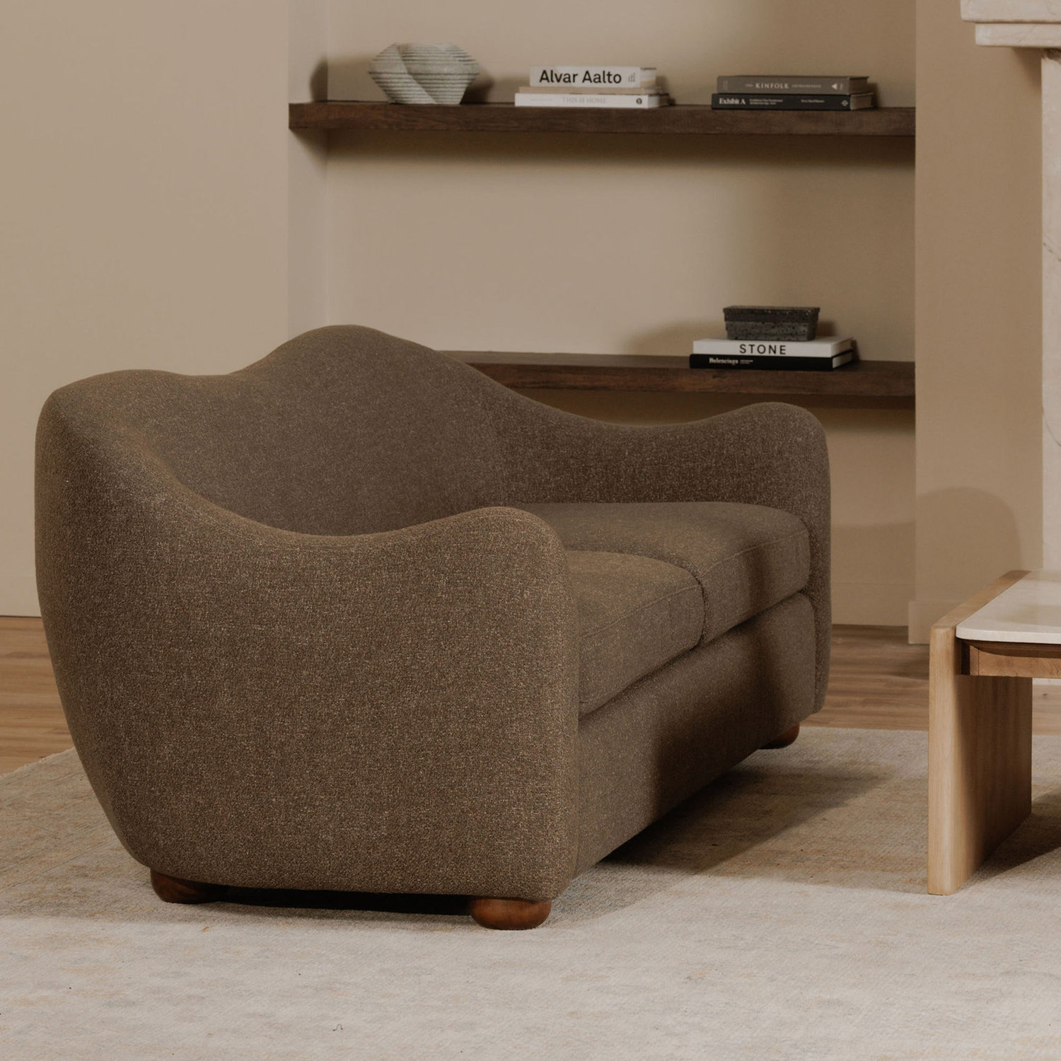Elwood 88" Sofa, Espresso Performance Fabric