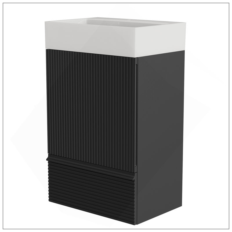 Meuble-lavabo moderne rayé de 20 po avec lavabo en céramique, armoire de salle de bain autoportante pour salle de bain moderne, KD