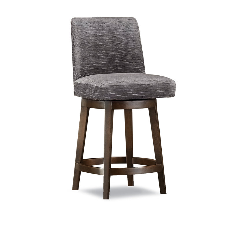 Swivel Upholstered Bar Stool with Solid Wood Frame, Dude Ranch