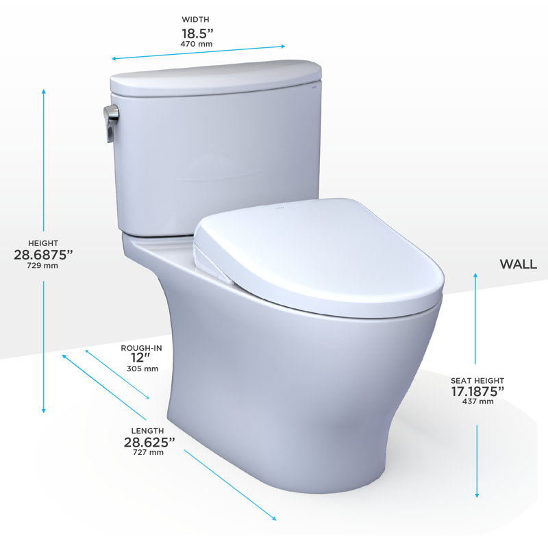 Nexus® 7.5" 1.28 GPF Elongated Floor Mounted Two-Piece Toilet (Seat Included) without Auto Flush