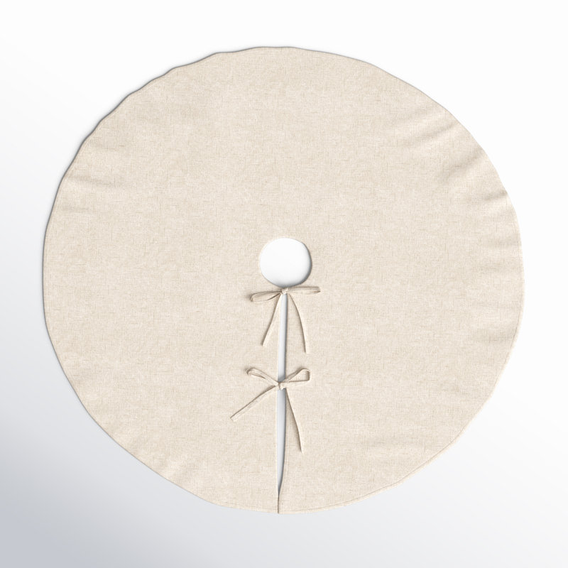 Natural Linen Blend Circular Tree Skirt, 56"