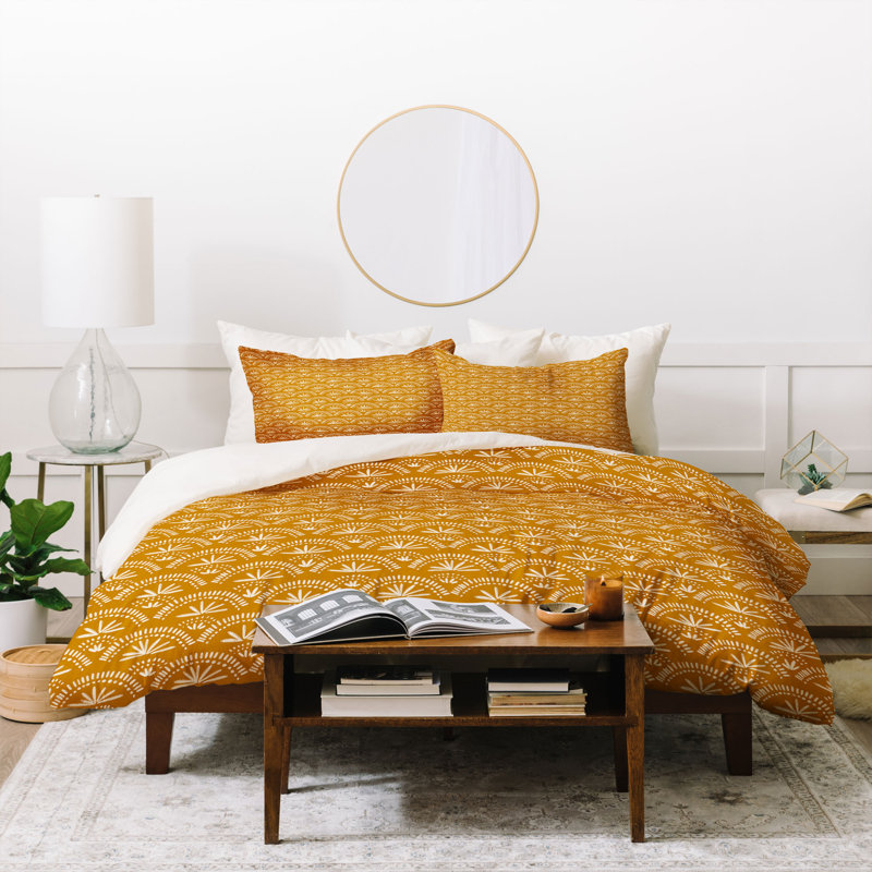 Ensemble de housse de couette en microfibre orange 2 pièces, Housse de couette pour très grand lit et 2 très 