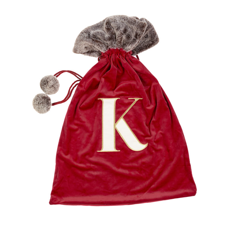 Luxury Christmas Sack with Monogrammed Letter K