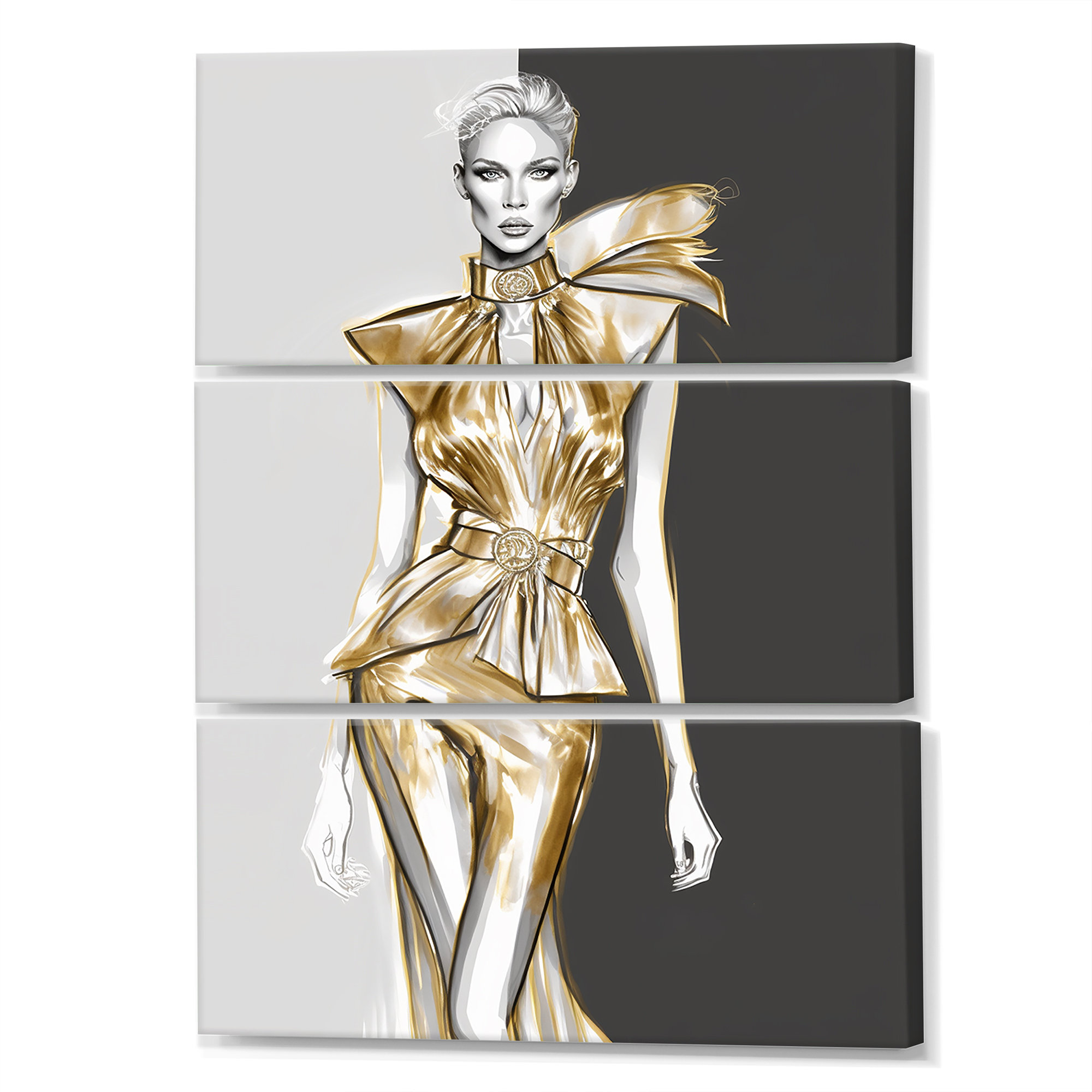 VERSACE PRINT ON STRETCHED CANVAS PRINTS WALL DECOR HOME GLAMOUR