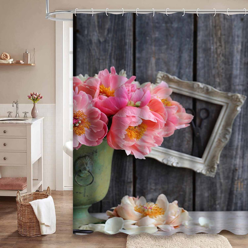 Magnifique bouquet de fleurs saumon rétro en métal vieilli avec 12 crochets, L 72 po x l 72 po