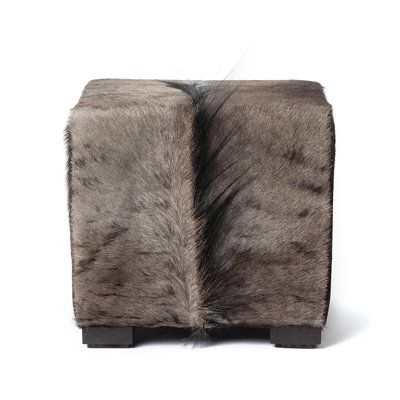 Wildebeest Hide Cube Ottoman