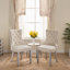 Ensemble de chaises d'appoint 2 pièces en velours de ton blanc moderne avec pieds en bois massif et garniture cloutée pour la salle à manger