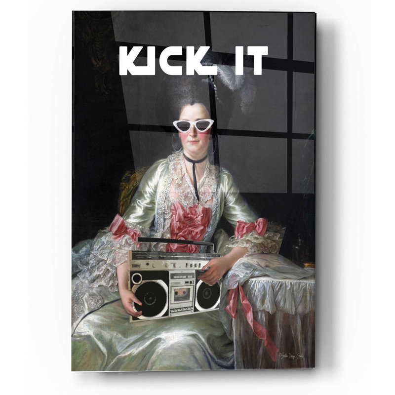 «Kick It» par Stellar Design Studio, art mural en verre acrylique, 16 po x 24 po, H 16 po x l 12 po x P 0,13 po