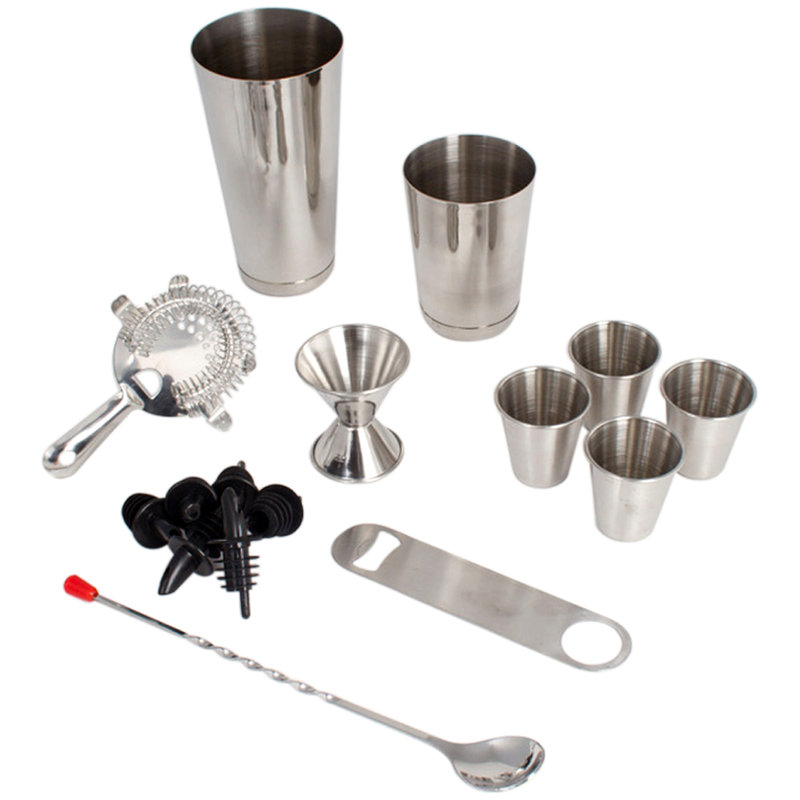 Ensemble de préparation pour cocktail 16 pièces en acier inoxydable