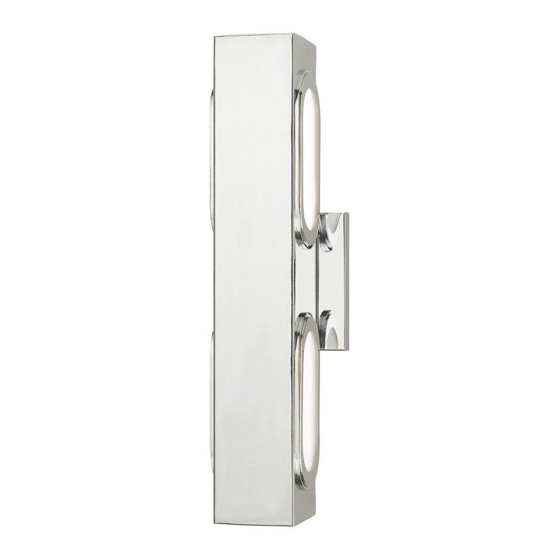 Barre d'éclairage de salle de bain à 2 lumières DEL Evalyn, Chrome poli