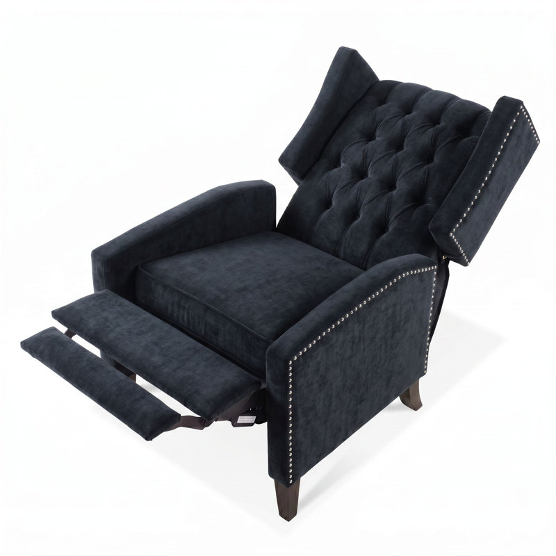 Fauteuil inclinable manuel 27 po avec garniture cloutée, Black