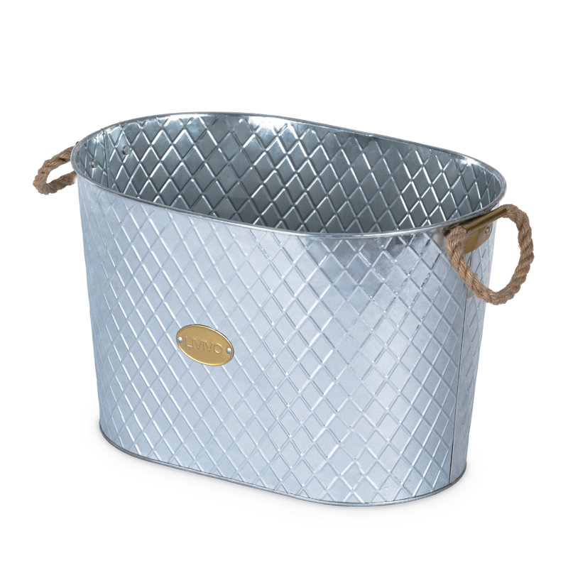 Metal Ice Bucket with Rope Handle
