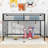 Annetrude Twin Size Metal Loft With Ladder, Safety Guardrails