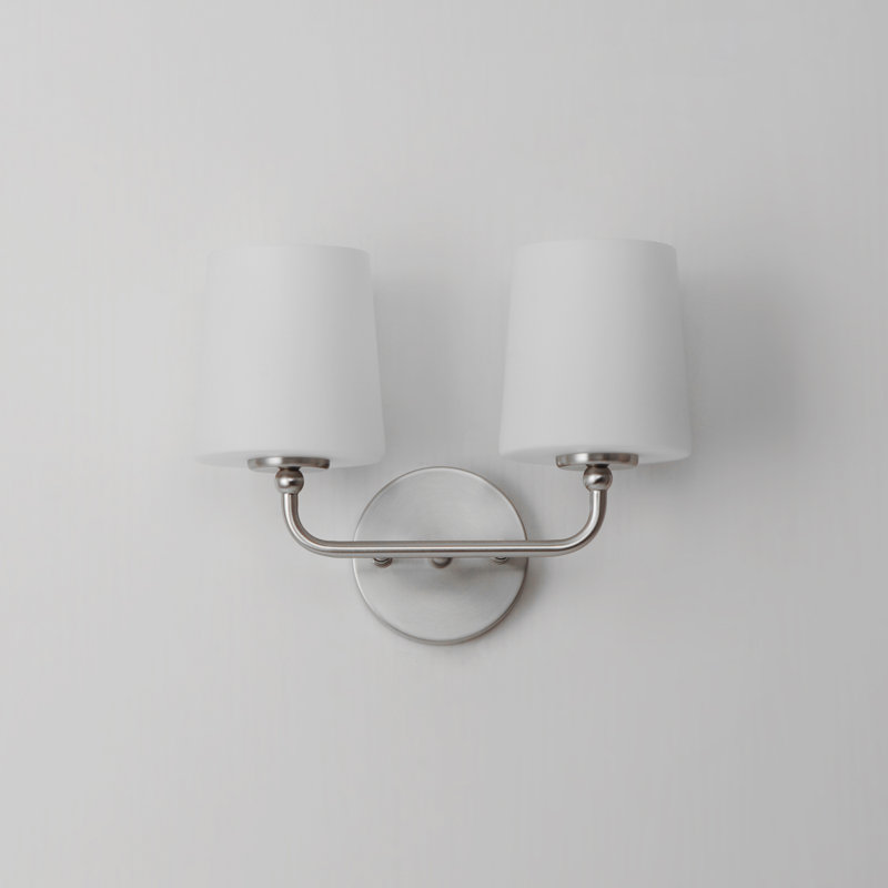 Areia Steel Armed Sconce, Satin Nickel