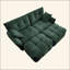 Ensemble de canapé 2 places avec 2 repose-pieds et coussins décoratifs, tissu chenille moelleux confortable, idéal pour le salon, un appartement ou un dortoir