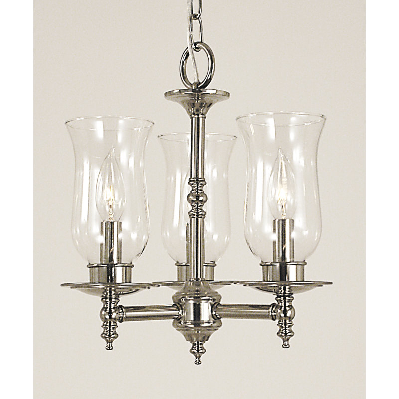 Lustre classique/traditionnel ombré 3 lumières Landaverde, Nickel brossé
