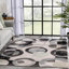 Tapis gris à motif géométrique moderne Chimeng Avi-65122536