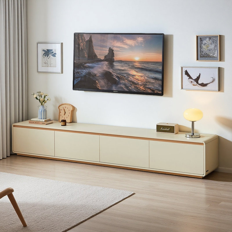 Meuble télé moderne et simple blanc cassé