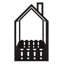 Structure de lit simple en bois avec clôture