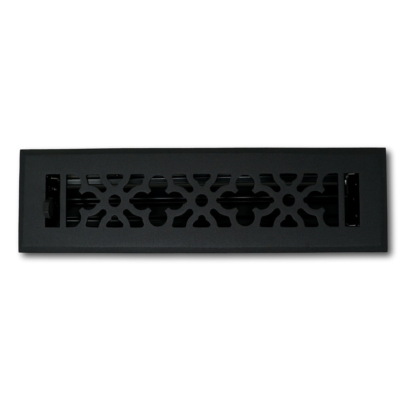 Registre de fixation en métal pour plancher / mur, Noir, L 12 po x l 2 po x H 2,75 po