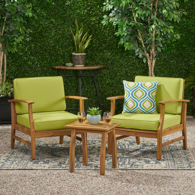 Bevelyn Acacia 2 - Person Patio Conversation Set with Cushions