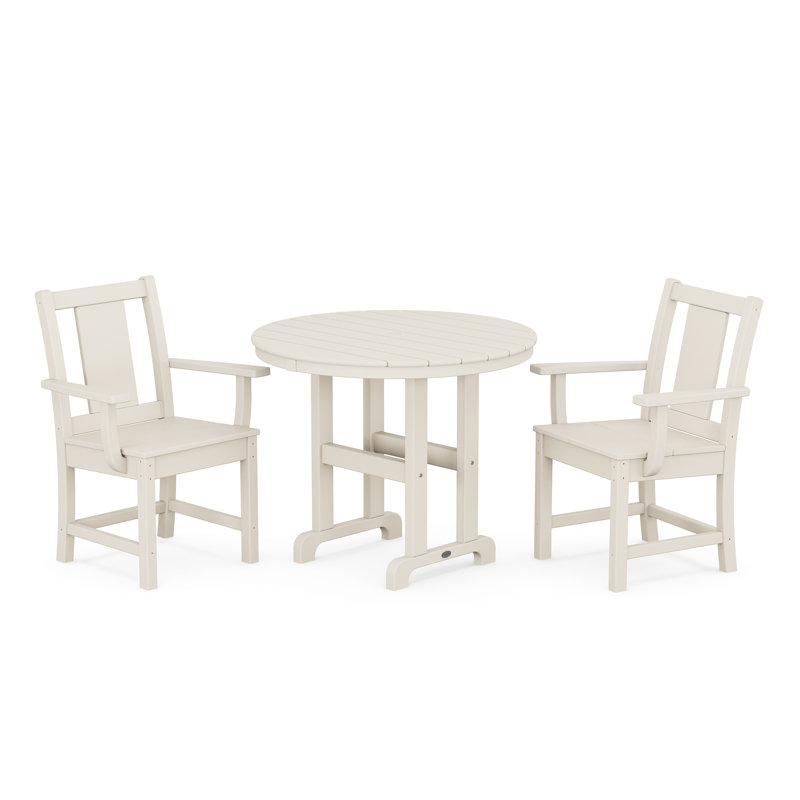 Prairie 3-Piece Farmhouse Dining Set, Sand