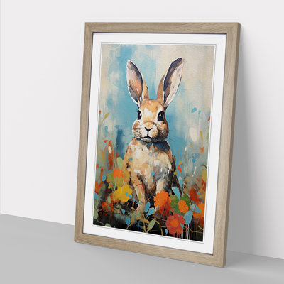 Rabbit Expressionism No.2 - Single Picture Frame Print on Wood