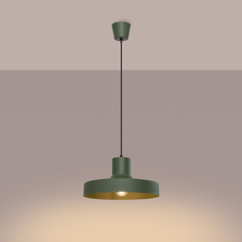 1 - Light Stainless Steel Pendant, Green
