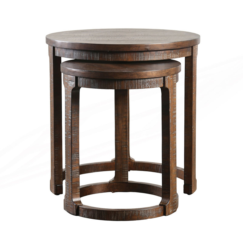 Transitional Style 1pc Round End Table With Lower Display Shelf